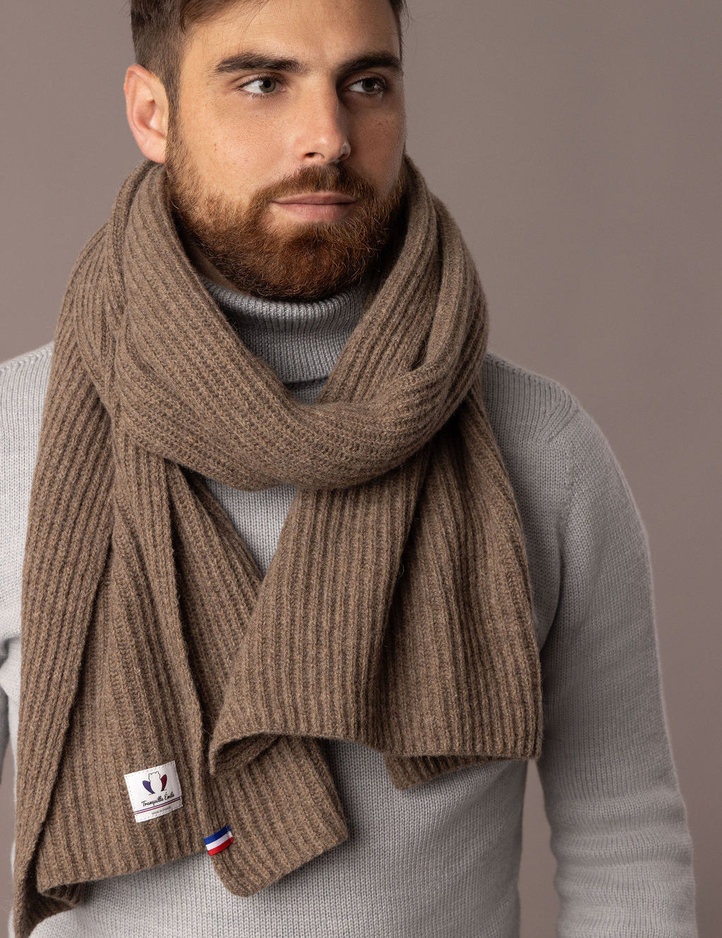 echarpe-recycle-made-in-france-marron