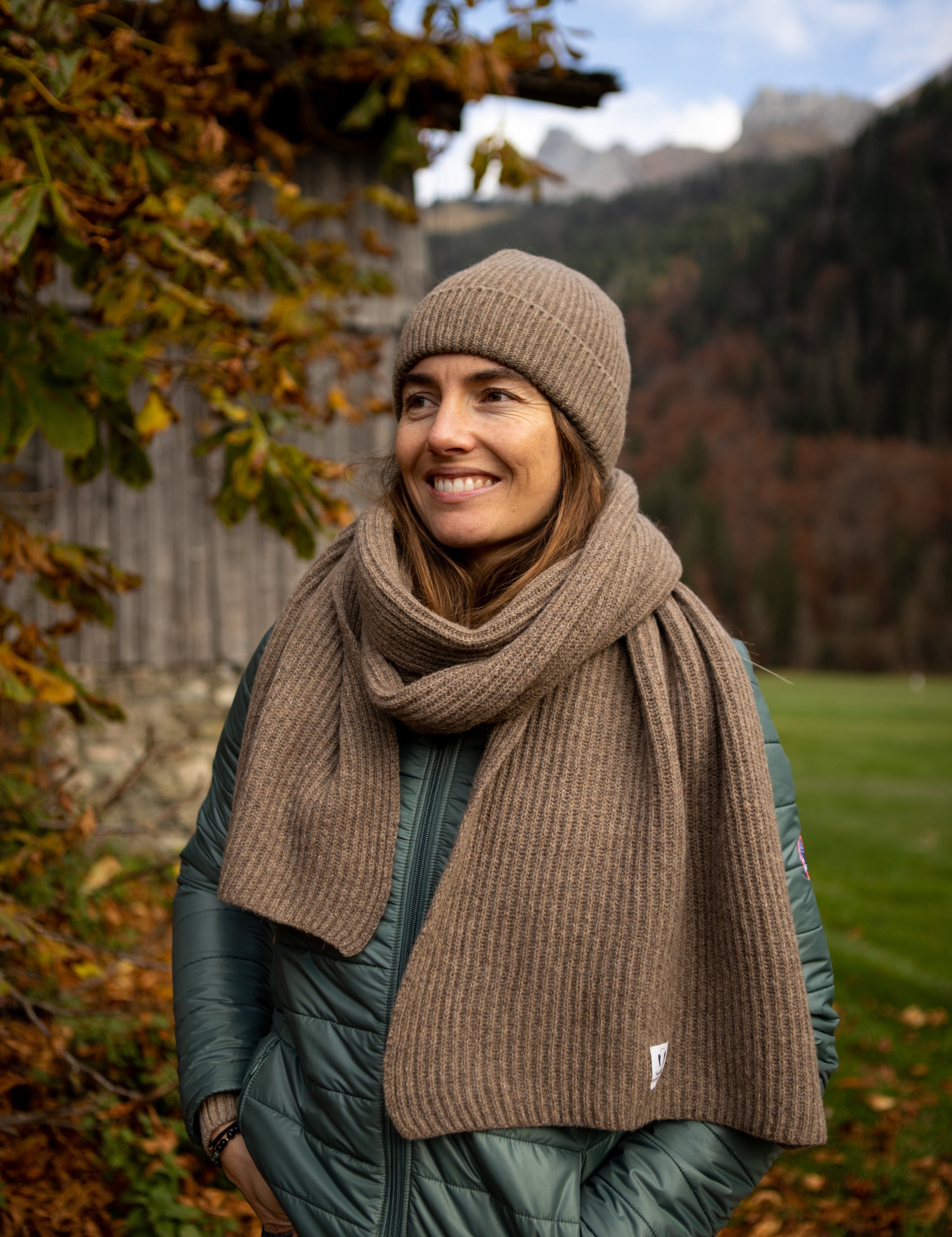 echarpe-bonnet-recycle-made-in-france-marron