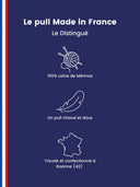 Pull en laine mérinos confectionné en France - fiche descriptive Le Distingué