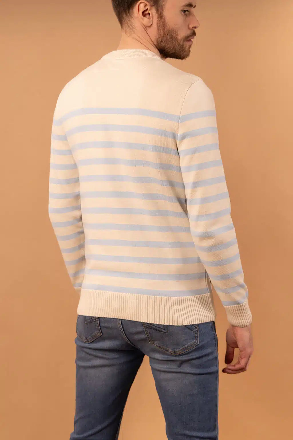 Pull marin homme rayé porté - Le Matelot Tranquille Emile