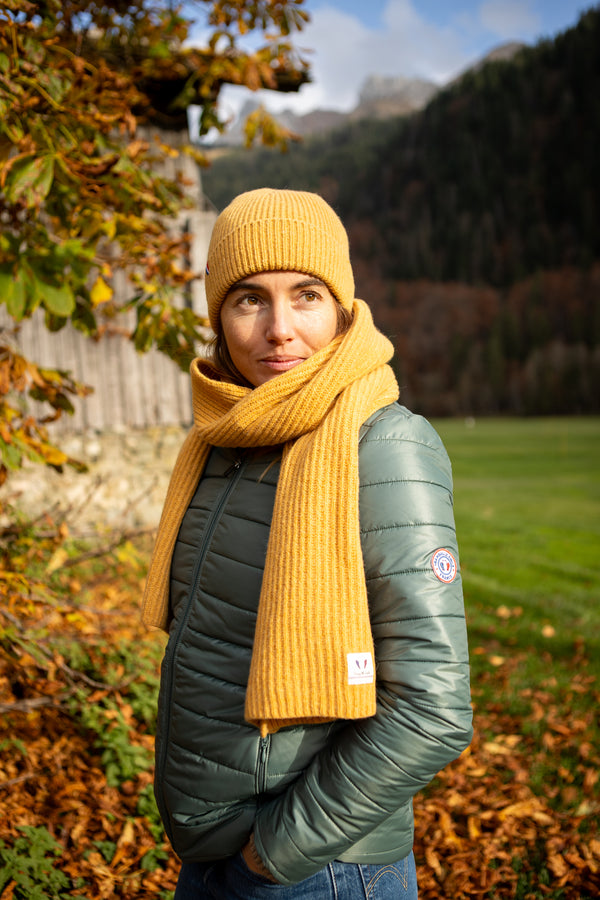 echarpe-bonnet-made-in-france-recycle-jaune