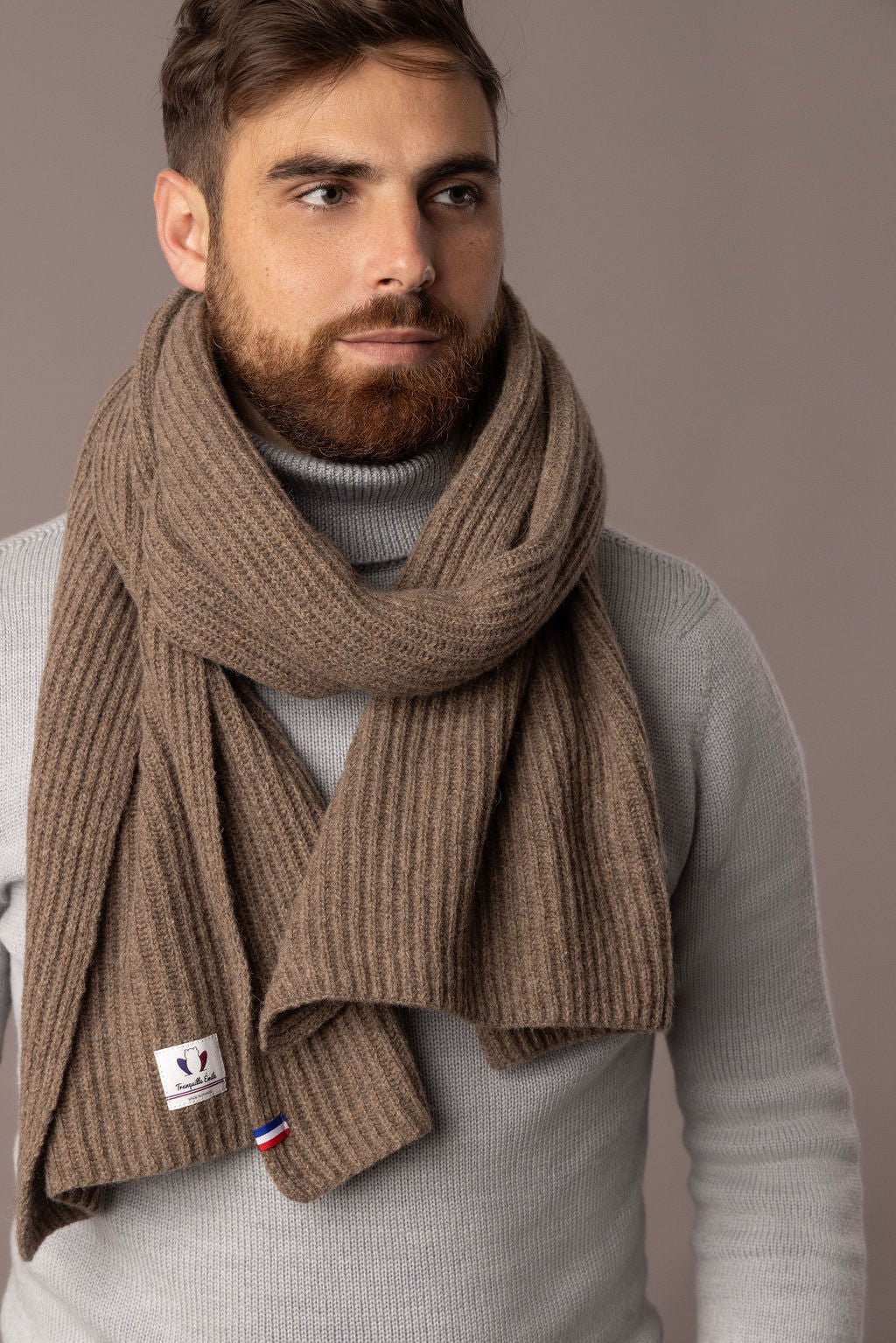 echarpe-recycle-made-in-france-marron