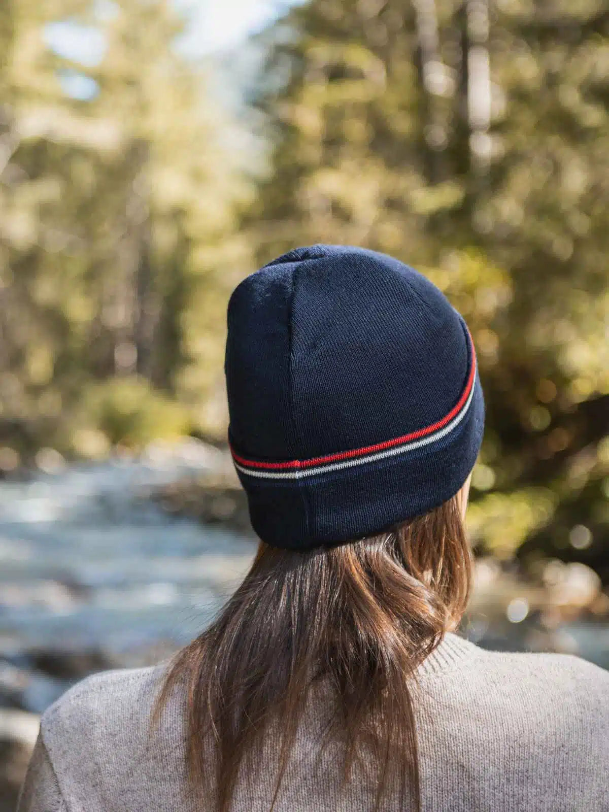 Bonnet bleu marine détail liséré tricolore - Le Givré confection française