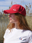 Casquette rouge en coton confectionnée en France - La Classique vue de face
