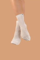Chaussettes femme argent à paillettes confectionnées en France - Les Paillettes vue de face