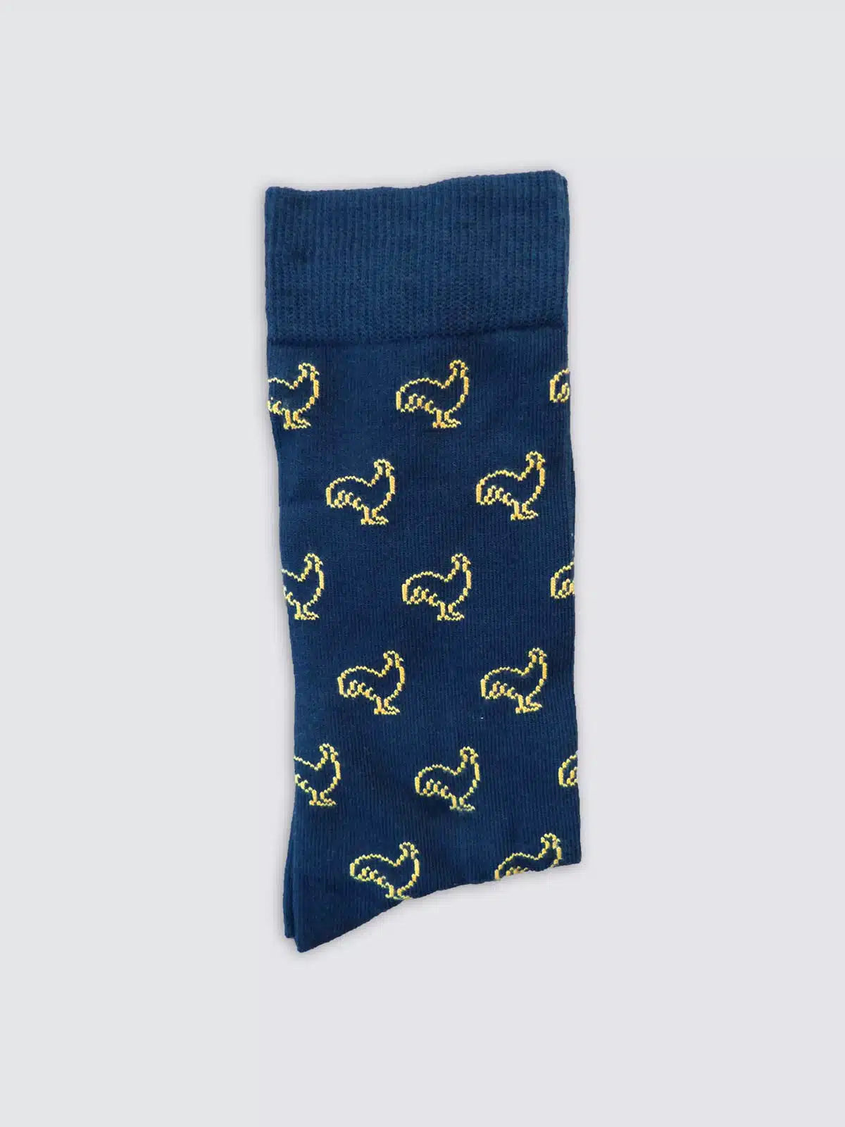 Chaussettes bleues coqs détail motif doré - Les Coqs confection française