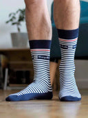Chaussettes rayées portées - Les Rayées Tranquille Emile