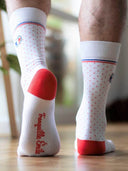 Chaussettes blanches pois portées - Les Pois Tranquille Emile