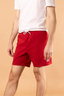 Maillot de bain homme rouge confectionné en France - Le Baigneur vue de face
