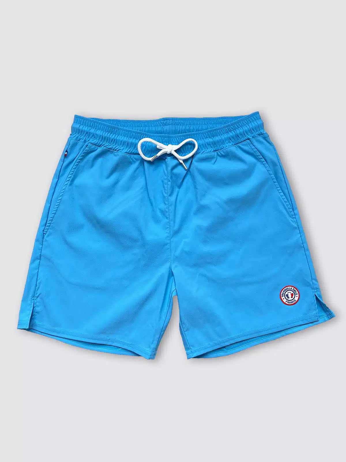 Maillot de bain homme bleu ciel porté - Le Baigneur Tranquille Emile