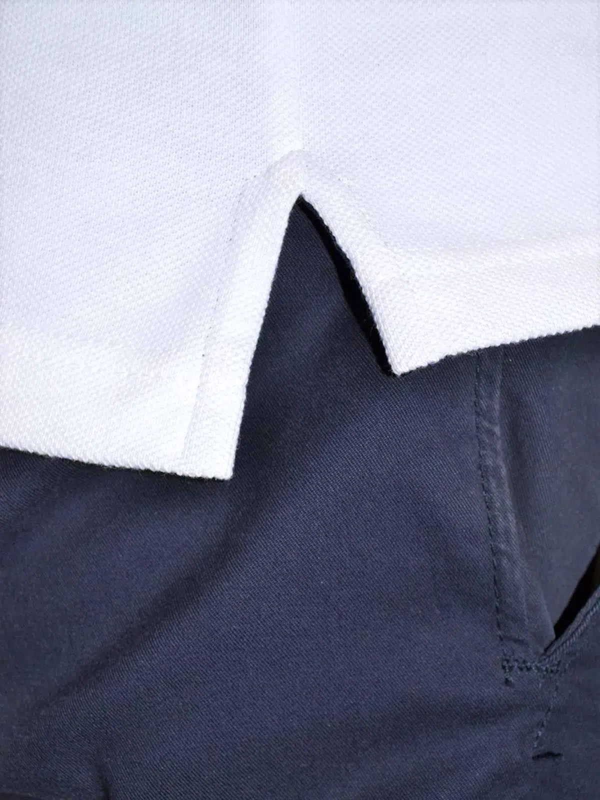 Polo homme tricolore détail rayures - L'Élégant confection française