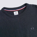 Pull homme noir en coton bio détail maille - Le Délicat confection française