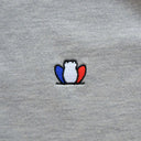 Sweat unisexe gris chiné détail broderie tricolore - Le Chiller confection française