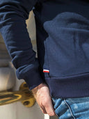 Sweat à capuche unisexe bleu marine vue de dos - Le Confortable Tranquille Emile
