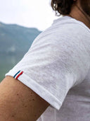T-shirt homme blanc en lin détail matière - L'Indispensable confection française