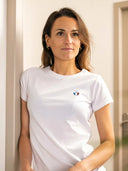 T-shirt femme blanc en coton confectionné en France - L'Authentique vue de face