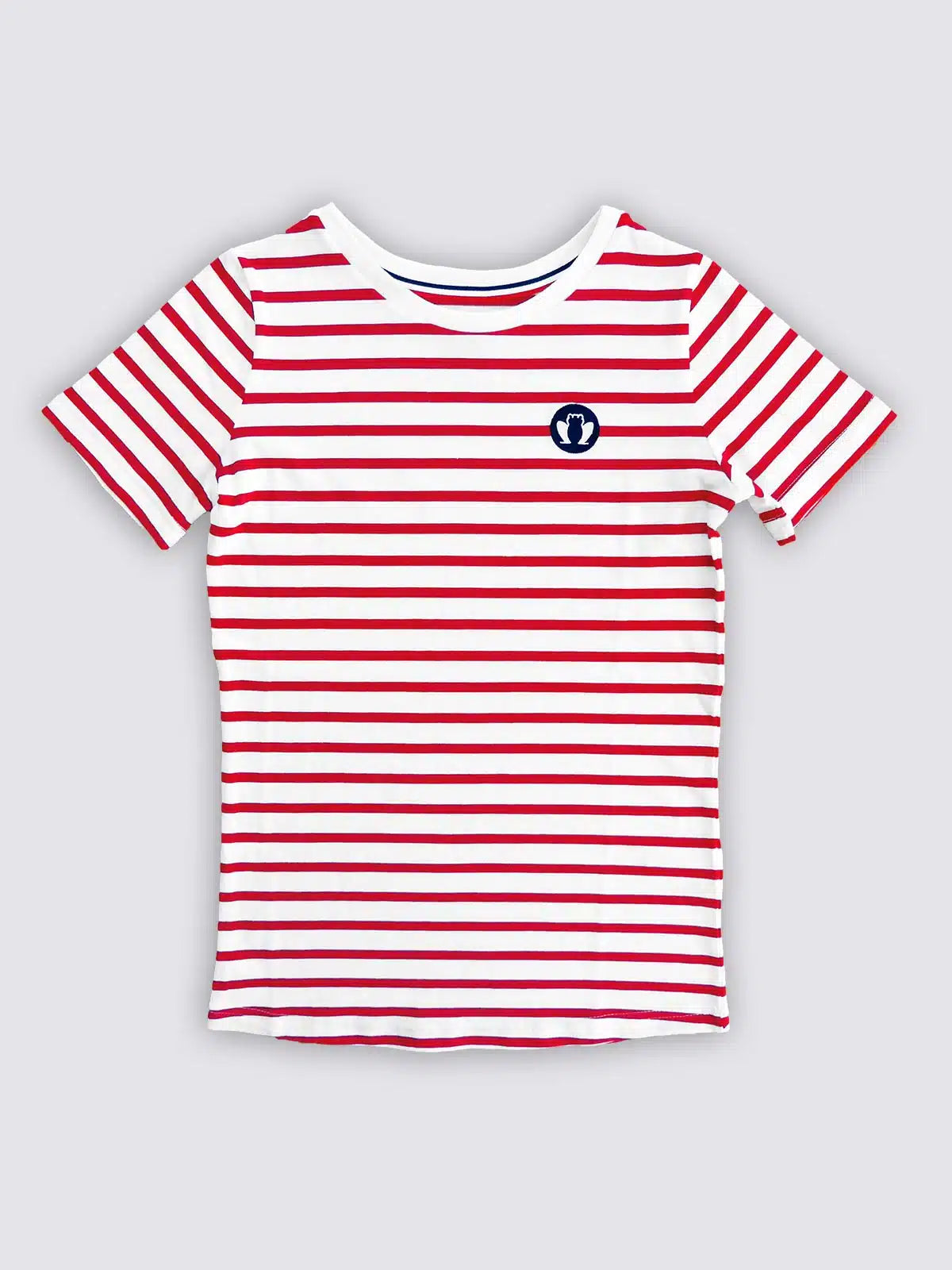 T-shirt marinière femme rouge détail rayures - Le Marin confection française