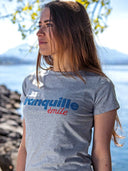 T-shirt femme gris sérigraphié en coton confectionné en France - Tranquille Emile vue de face