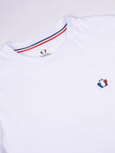 T-shirt homme blanc en coton détail col - L'Authentique confection française
