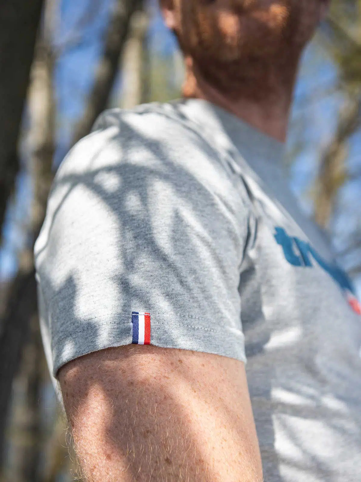 T-shirt homme gris détail sérigraphie 3D - Tranquille Emile confection française