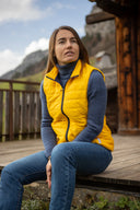 Doudoune sans manches femme jaune confectionnée en France - La Tempérée vue de face