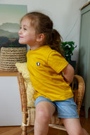 T-shirt enfant safran détail - Le petit Authentique confection française