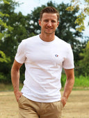 T-shirt homme blanc en coton confectionné en France - L'Authentique vue de face