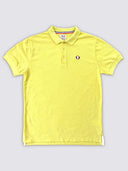 Polo homme jaune en coton piqué confectionné en France - L'Élégant vue de face