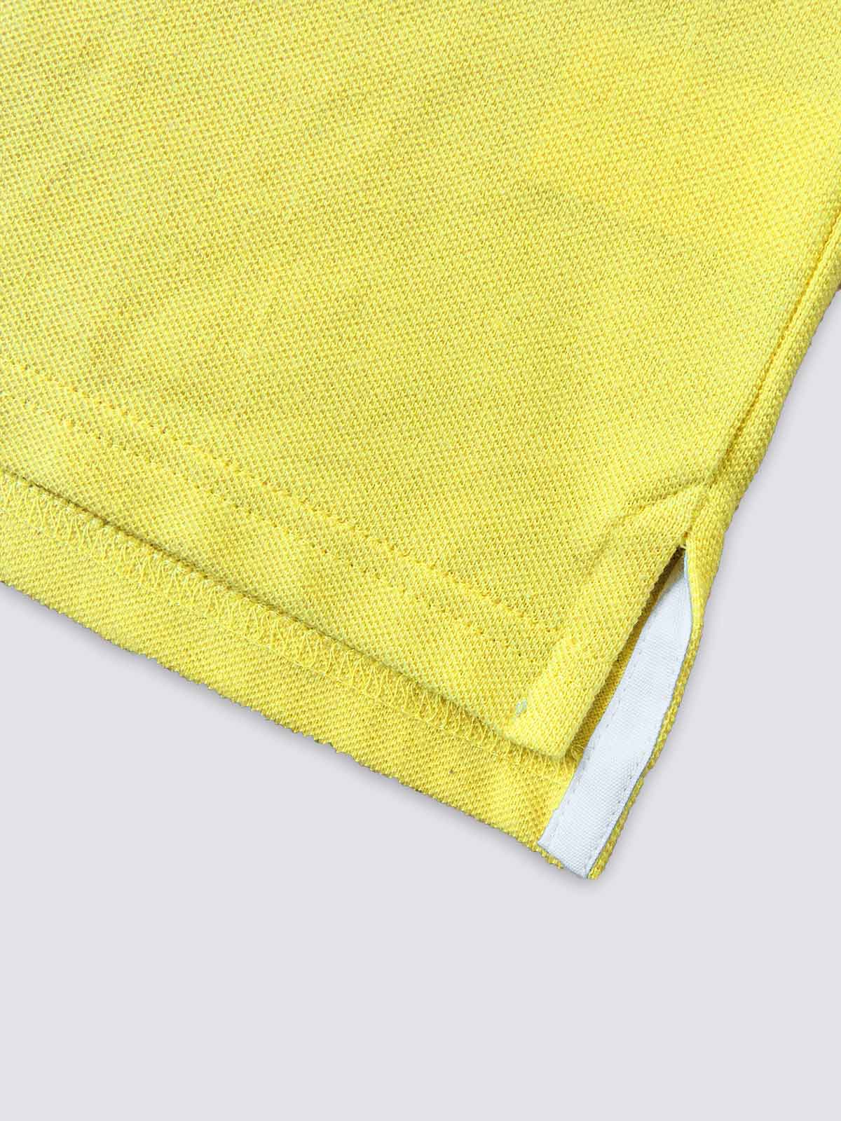 Polo homme jaune détail col - L'Élégant confection française