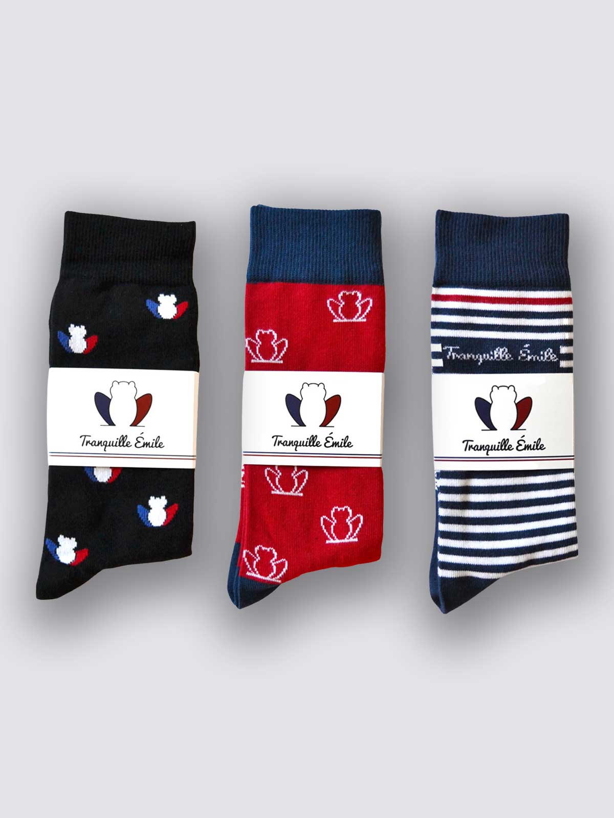Pack de chaussettes made in France - Le Trio - Tranquille Emile