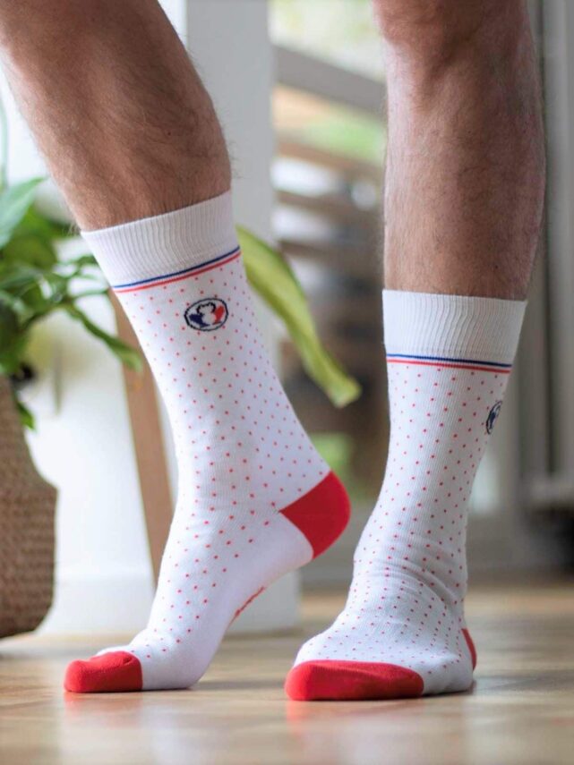 chaussettes-made-in-france-tranquille-emile-les-pois-blanc-rouge